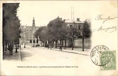 Ak Versailles Yvelines, Le Tribunal de Commerce, L'Hotel de Ville