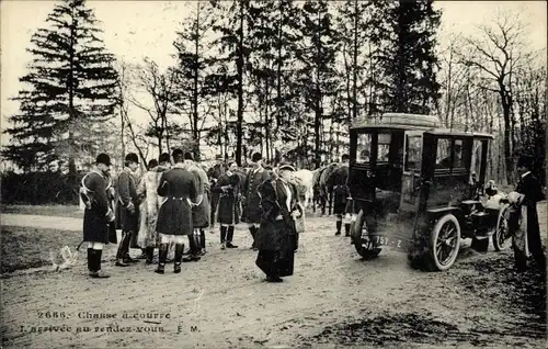 Ak Yvelines Frankreich, Chasse a courre, Jagd, Kutsche