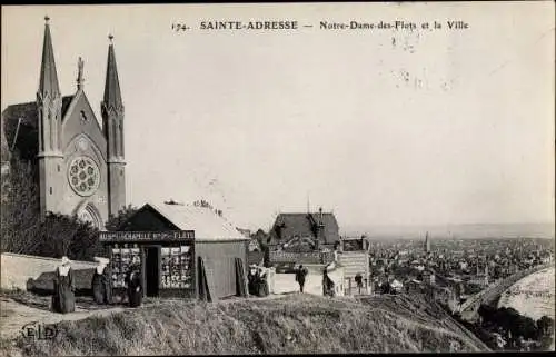 Ak Sainte Adresse Seine Maritime, Notre Dame des Flots, La Ville