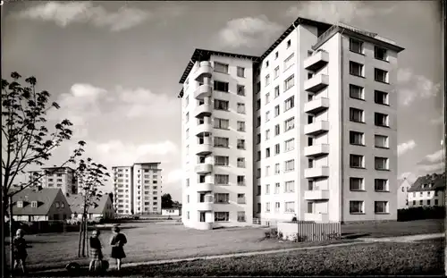 Ak Flensburg, Blick auf die Hochhäuser in der Rude