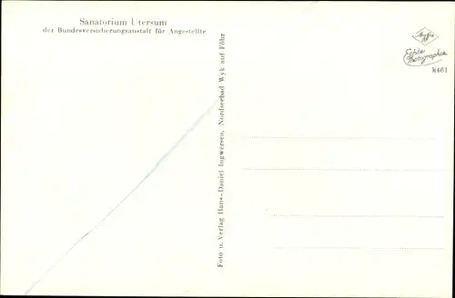 Ak Utersum Insel Föhr Nordfriesland, Sanatorium