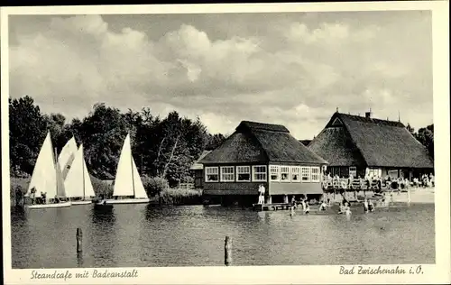 Ak Bad Zwischenahn in Oldenburg, Strandcafé mit Badeanstalt