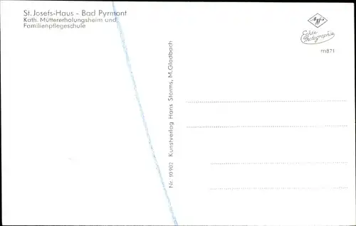 Ak Bad Pyrmont in Niedersachsen, St. Josefs Haus, Terrasse