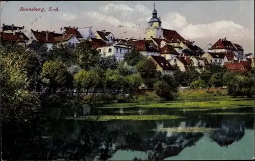 Ak Ronneburg in Thüringen, Totalansicht der Ortschaft