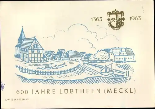 Künstler Ak Lübtheen in Mecklenburg, 600 Jahrfeier 1363-1963