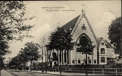 Ak Hamburg Eimsbüttel, Philippuskirche, Bismarckstraße