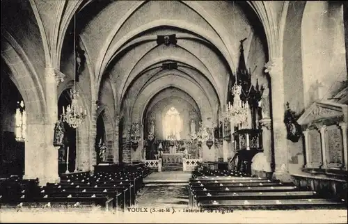 Ak Voulx Seine et Marne, Interieur de l'Eglise