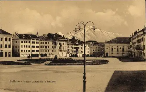 Ak Belluno Veneto, Piazza Campitello e Fontana