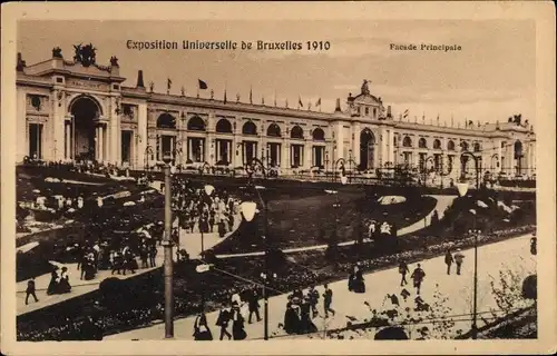 Ak Bruxelles Brüssel, Exposition Universelle 1910, Facade Principale