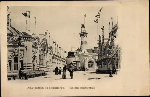 Ak Paris, Exposition Universelle 1900, Navigation de commerce, Marine allemande, Leuchtturm