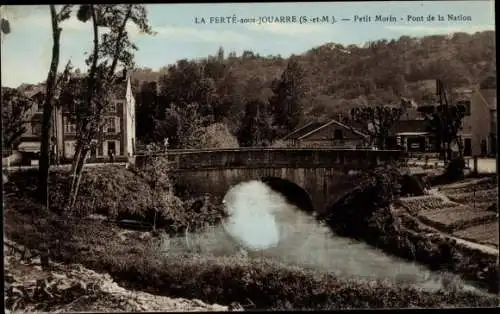 Ak La Ferté sous Jouarre Seine et Marne, Petit Morin, Pont de la Nation