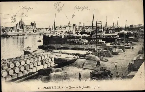 Ak Marseille Bouches du Rhône, Les Quais de la Joliette