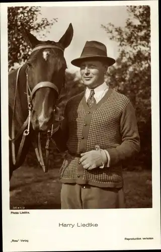 Ak Schauspieler Harry Liedtke, Hut, Pferd