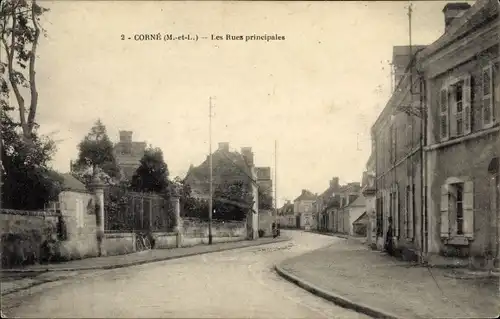 Ak Corné Maine et Loire, Les Rues principales