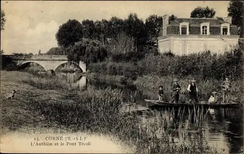 Ak Corné Maine et Loire, L'Authion, Le Pont Tivoli