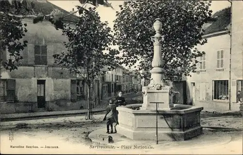 Ak Sartrouville Yvelines, Place Nationale