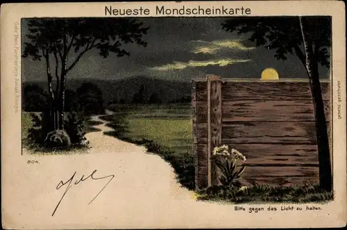 Halt gegen das Licht Litho Mondschein, Landschaft