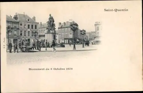 Ak Saint Quentin Aisne, Monument du 8 Octobre 1870