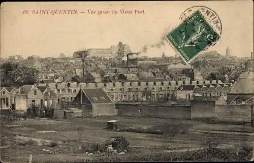 Ak Saint Quentin Aisne, Vue prise du Vieux Port