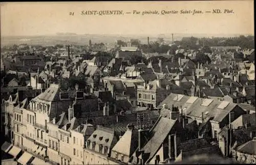 Ak Saint Quentin Aisne, Vue generale, Quartier Saint Jean