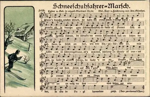 Lied Ak Anton Günther, Schneeschuhfahrer Marsch, Erzgebirgische Mundart Nr. 54