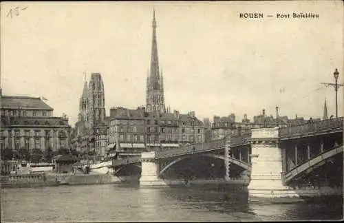 Ak Rouen Seine Maritime, Pont Boieldieu, Chaussures Superieures, Au Soulier d'Argent, Maison P. Beau