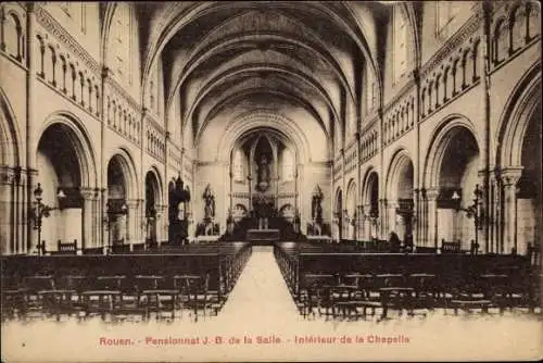 Ak Rouen Seine Maritime, Pensionnat J. B. de la Salle, Interieur de la Chapelle