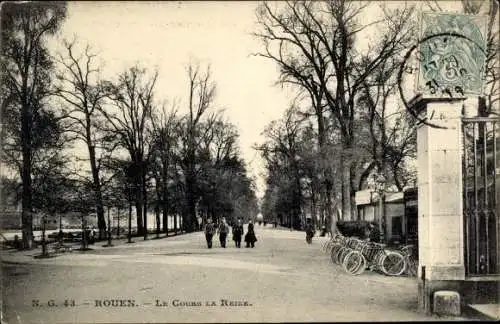 Ak Rouen Seine Maritime, Le Cours la Reine