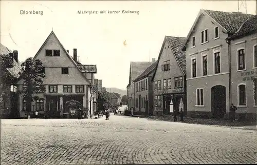 Ak Blomberg in Lippe, Marktplatz, kurzer Steinweg, Handlung