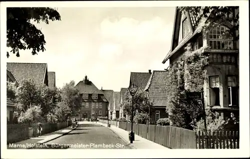 Ak Marne in Holstein, Bürgermeister Plambeck Straße