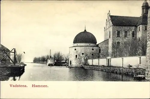 Ak Vadstena Schweden, Hamnen