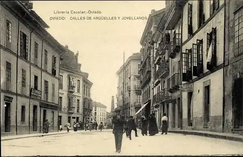 Ak Oviedo Asturias Spanien, Calles de Argüelles y Jovellanos