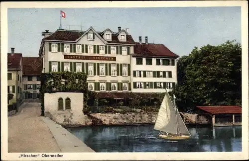 Ak Obermeilen Meilen Kanton Zürich, Gasthof Hirschen, Segelboot