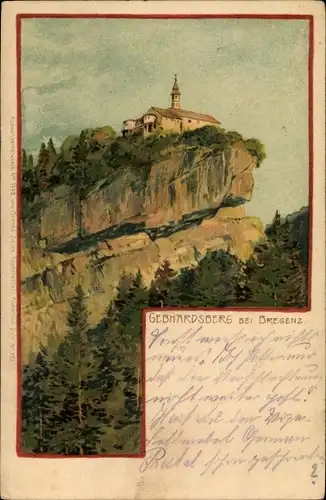 Litho Bregenz am Bodensee Vorarlberg, Gebhardsberg