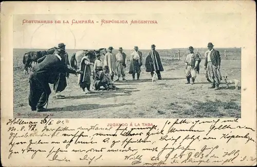 Ak Argentinien, Costumbres de la Campana, Jugando a la Taba