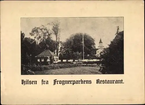 Ak Oslo Norwegen, Frognerparkens Restaurant