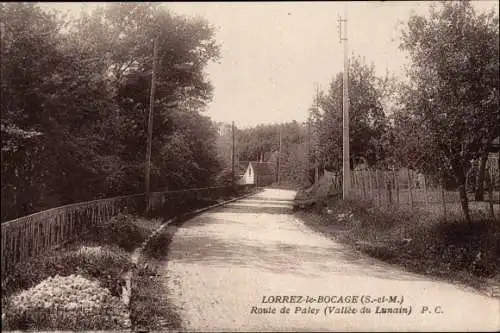 Ak Lorrez le Bocage Seine et Marne, Route de Paley