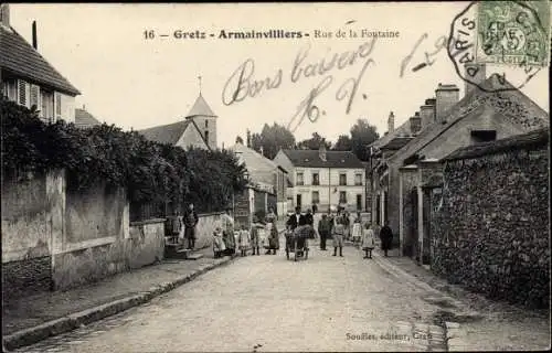 Ak Gretz Armainvilliers Seine et Marne, Rue de la Fontaine