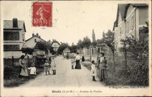 Ak Gretz Seine et Marne, Avenue de Presles