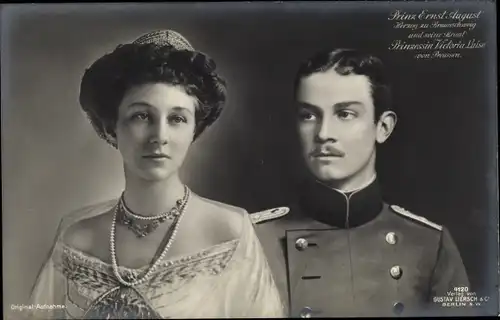 Ak Prinz Ernst August von Braunschweig, Prinzessin Victoria Luise von Preußen