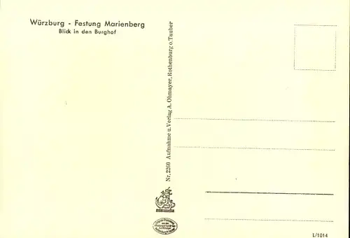 Ak Würzburg am Main Unterfranken, Festung Marienberg, Burghof
