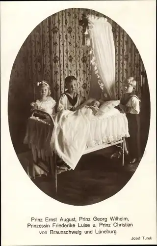 Ak Erbprinz Ernst August von Braunschweig, Prinz Georg Wilhelm, Friederike Luise, Christian