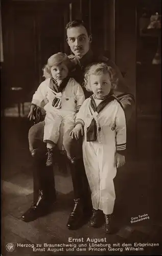 Ak Herzog Ernst August zu Braunschweig und Lüneburg, Erbprinz Ernst August, Prinz Georg Wilhelm