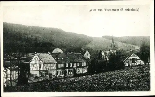 Ak Wiedenest Bergneustadt im Bergischen Land, Blick auf den Ort, Bibelschule