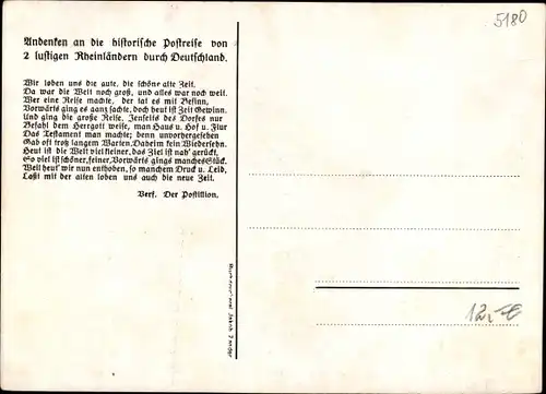 Ak Eschweiler Nordrhein Westfalen, Historische Postreise von 2 Rheinländern durch Deutschland 1933