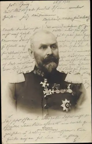 Ak König Wilhelm II von Württemberg, Portrait, Uniform, Orden