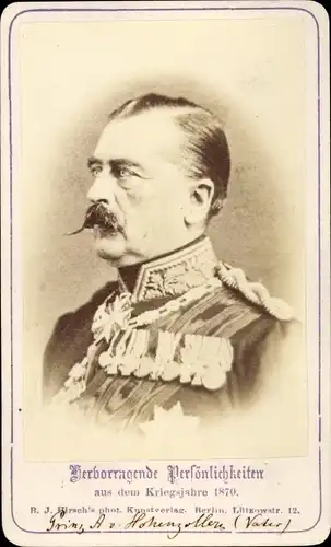 CdV Fürst Karl Anton von Hohenzollern Sigmaringen, Portrait, Uniform, Orden