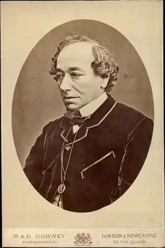 Kabinettfoto Benjamin Disraeli, Schriftsteller und britischer Premierminister, Portrait