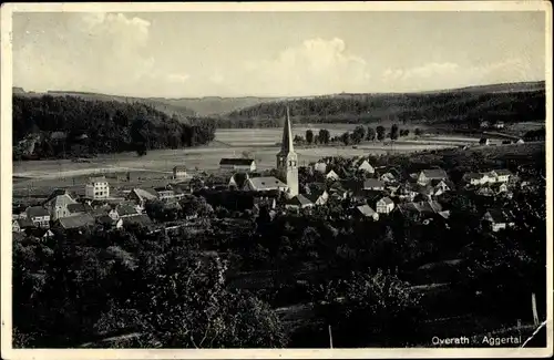 Ak Overath im Bergischen Land, Totalansicht der Ortschaft, Aggertal