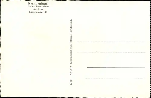 Ak Aachen in Nordrhein Westfalen, Krankenhaus, Lütticherstraße 110, Zimmer 16, Innenansicht